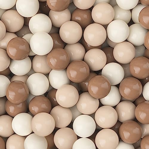 GOGOSO Ball Pit Balls for Toddlers PhthalateFree BPAFree NonToxic Crush Proof Soft Plastic Play Balls Baby Kids Shape Tent Pool Playhouse Playpen Party DecorCoffee Brown Beige50PCS - Image 1