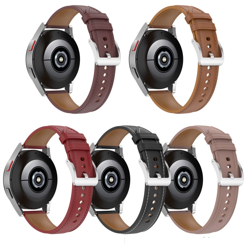 S-TOP For For Garmin Forerunner 645 Music Embossed Genuine Leather Watch Band(Dark Brown) - Image 3