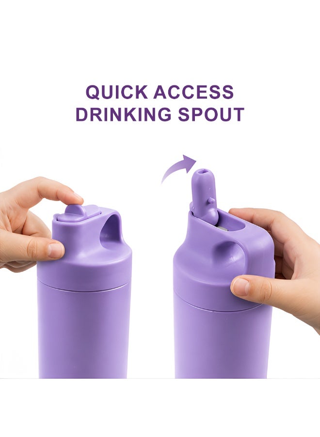 Cocobee-Stainless Steel Vacuum Flask, High Quality Food Grade Material, Leakproof, Odour Free, 550Ml, 3 Years+ - Purple - Image 2