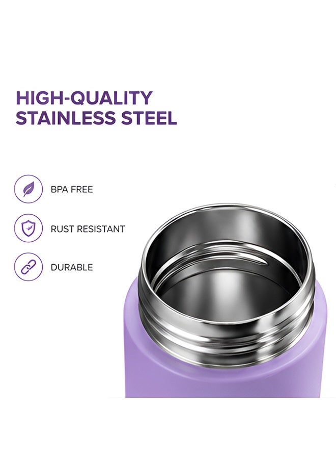 Cocobee-Stainless Steel Vacuum Flask, High Quality Food Grade Material, Leakproof, Odour Free, 550Ml, 3 Years+ - Purple - Image 3
