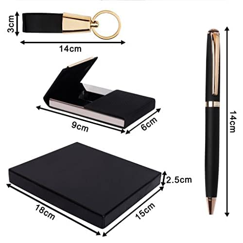 FABULASTIC Gift Set with Metal Pen, Magnetic Debit/Credit Card Holder and Metal Leather Keychain | Men Gift Set Combo | Gifts for Men Birthday Special Unique I Men Gift Ideas (Black) - Image 5