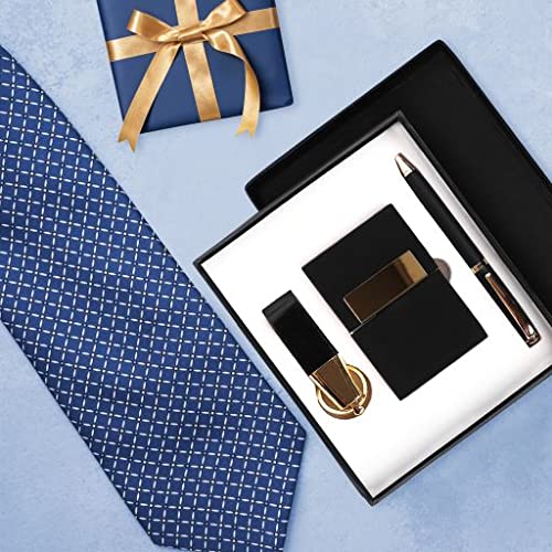 FABULASTIC Gift Set with Metal Pen, Magnetic Debit/Credit Card Holder and Metal Leather Keychain | Men Gift Set Combo | Gifts for Men Birthday Special Unique I Men Gift Ideas (Black) - Image 2