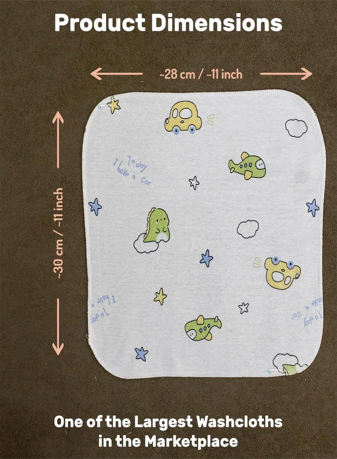 Rachna Premium Cotton Hosiery Baby Washcloth Set - 171A - Pack of 6, 26×28 cm (10×11 in) | Extra‑Soft, Quick‑Dry Muslin Face & Burp Napkins for Newborns & Infant Care - Image 4