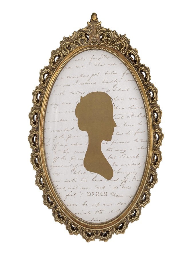 Sunlit إطار صور عتيق مضاء بأشعة الشمس، مقاس 8×10 بوصة، إطار صور بيضاوي عتيق بواجهة زجاجية، عرض صور فاخر، يُعلق على سطح الطاولة أو الحائط، برونزي - Image 1