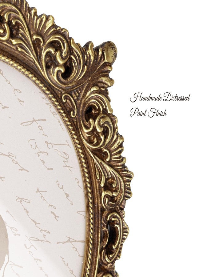 Sunlit إطار صور عتيق مضاء بأشعة الشمس، مقاس 8×10 بوصة، إطار صور بيضاوي عتيق بواجهة زجاجية، عرض صور فاخر، يُعلق على سطح الطاولة أو الحائط، برونزي - Image 3