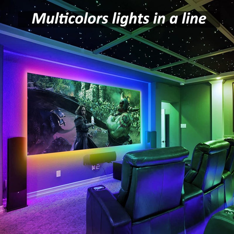 Snoogg شاشة LED SNOOGG 5 متر إضاءة خلفية RGB متعددة الألوان لكل متر SMD 5050 ضوء LED USB شريط 5 متر مع وحدة تحكم 3 أزرار 4 دبابيس لإضاءة الألعاب مجموعة إضاءة محيطية - Image 5