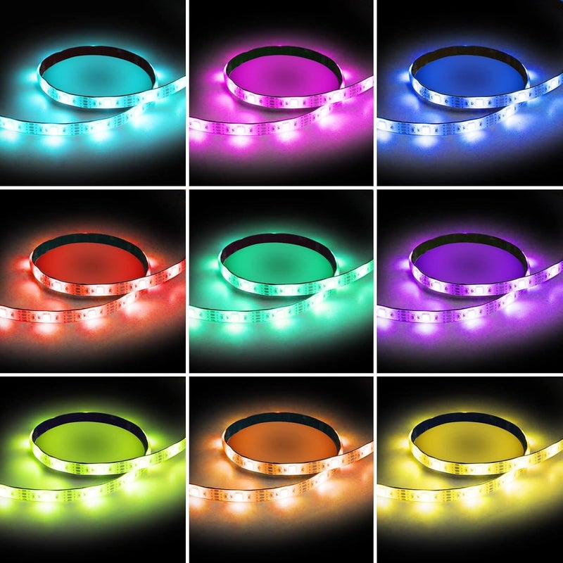 Snoogg شاشة LED SNOOGG 5 متر إضاءة خلفية RGB متعددة الألوان لكل متر SMD 5050 ضوء LED USB شريط 5 متر مع وحدة تحكم 3 أزرار 4 دبابيس لإضاءة الألعاب مجموعة إضاءة محيطية - Image 4