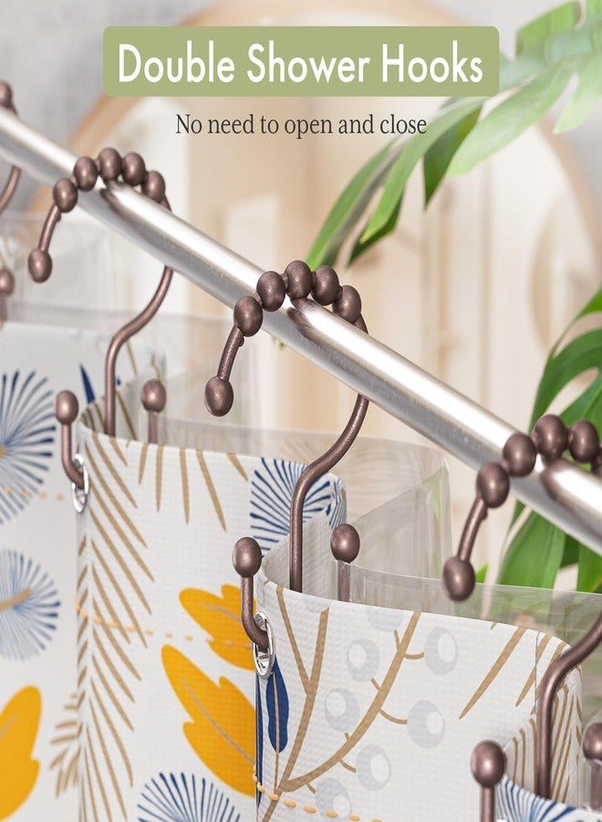 Amazer Shower Curtain Rings, Stainless Steel Shower Curtain Hooks Rings, 12 Pcs Double Glide Shower Rings for Bathroom Shower Curtain Rods Dual Rust-Resistant Shower Hooks, Bronze - Image 4