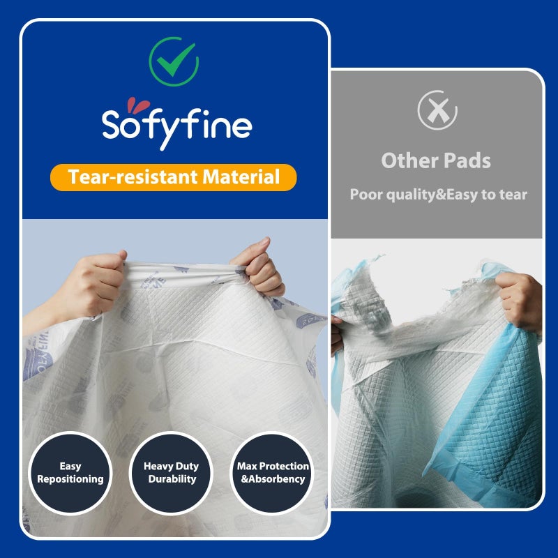 SOFYFINE Disposable Adult Underpads 36"x48" XXL Extra-Large Incontinence Bed Pads â€“ Mattress Protector Pee Pads for Adults Kids, Bed Protection & Training [40 Pads] - Image 4