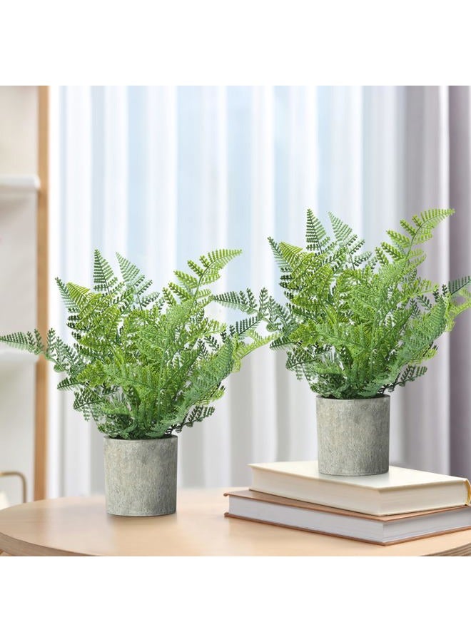 FAVOWREATH 2 Pack Small Fake Plants Potted Artificial Plants for Home Decor Office Room Farmhouse Indoor Table Bathroom Decor - Image 3