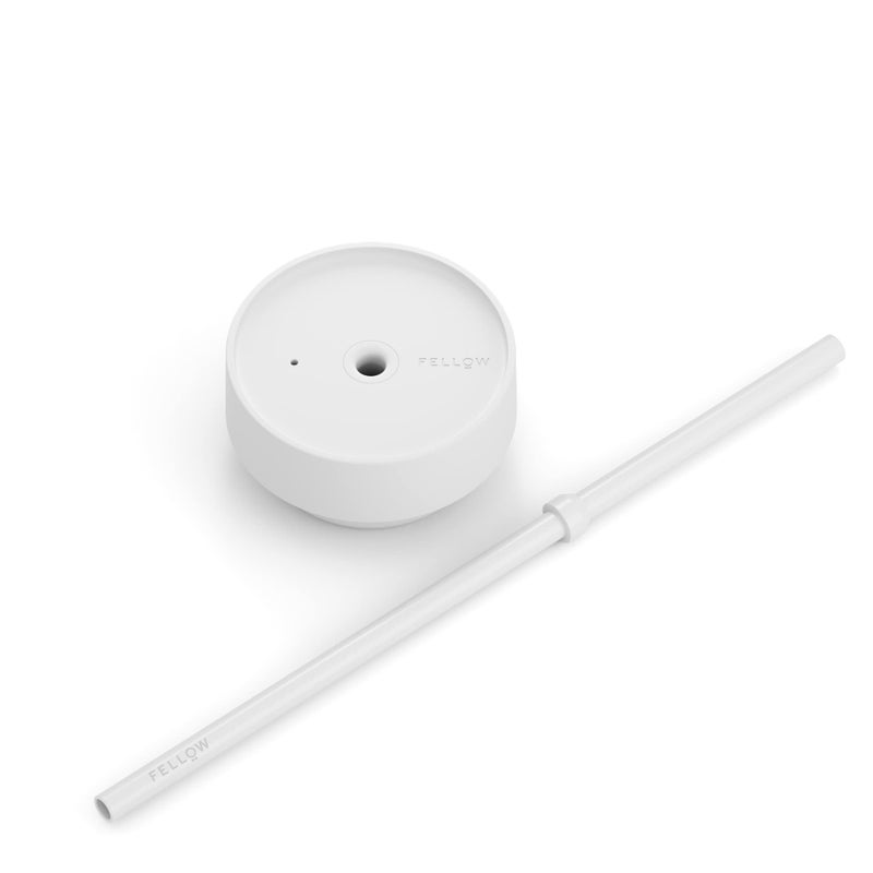 FELLOW فنجان سفر بارد كارتر سعة 16 أونصة من فيلو للماء، الشاي المثلج، القهوة، السموذي، القهوة المثلجة والمزيد - كوب معزول بالفولاذ المقاوم للصدأ مع غطاء مقاوم للتسرب وقشة - أبيض غير لامع - Image 2