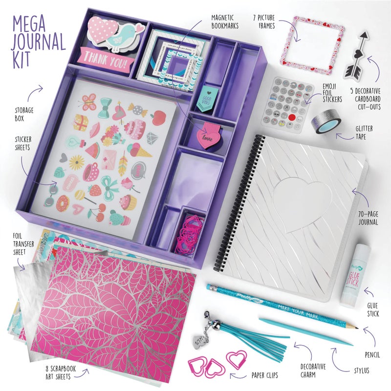 Pretty Me DIY Journal Kit for Girls - Great Gift for 8-14 Year Old Girl - Cool Birthday Easter Gifts Ideas for Teens - Fun, Cute Art & Crafts Kits for Tween Teenage Kids- Scrapbook & Diary Supplies Toy Set - Image 3