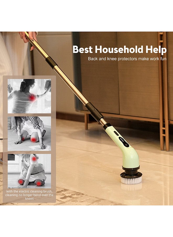 Cordless Electric Spin Scrubber 9 Replacement Cleaning Heads IPX6 Waterproof Dual Speed Shower Cleaning Brush with Extension Arm for Bathroom Bathtub Grout Tile Floor  - Image 2