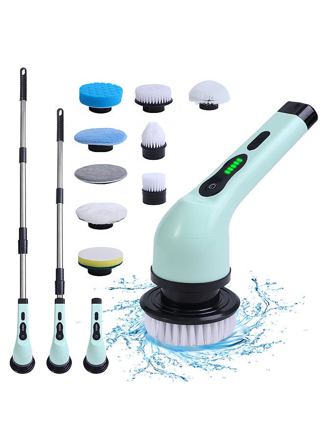 Cordless Electric Spin Scrubber 9 Replacement Cleaning Heads IPX6 Waterproof Dual Speed Shower Cleaning Brush with Extension Arm for Bathroom Bathtub Grout Tile Floor  - Image 1