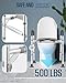 Brosive Toilet Seat Riser with Handles 500lb Raised Toilet Seat Adjustable Height Width Handicap Raised Toilet Chair for Seniors Fit Any Toilet - Image 4