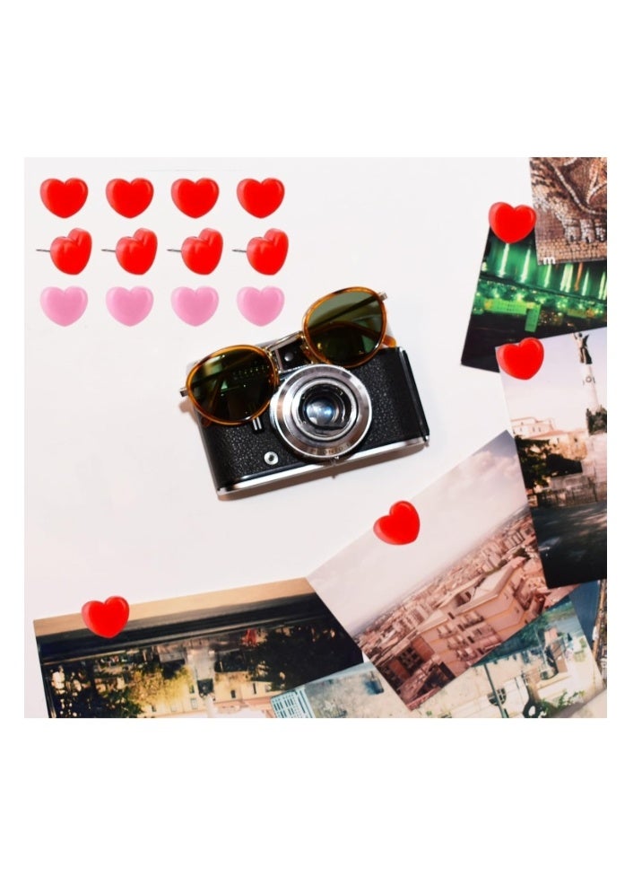 100Pcs Heart Push Pins for Cork Board Pushpins Flat Head Thumbtacks for Notice Board Bulletin Boards Signs Map Location Pins Home School Office - Image 2