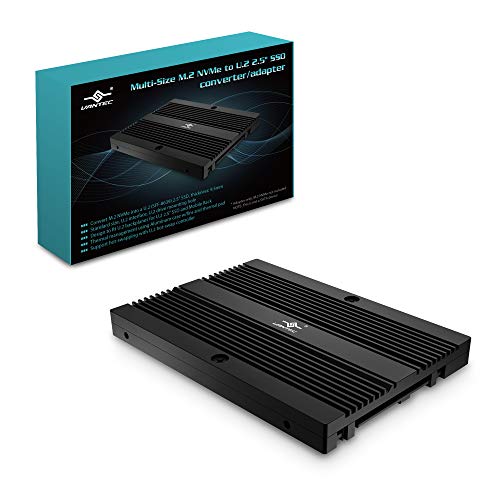 Vantec Multi-Size M.2 NVMe to U.2 (SFF-8639) 2.5"" SSD Adapter (MRK-NVM2U2-BK), Convert M.2 NVMe into U.2 not for SATA, Black - Image 1