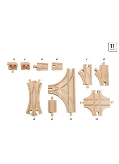 Brio BRIO World 33307 - Advanced Expansion Pack - 11 Piece Set of Wooden Train Tracks for Kids | Train Set Expansion | Fun Learning Toy | Compatible with All Railway Toys | FSC Certified  - Image 3