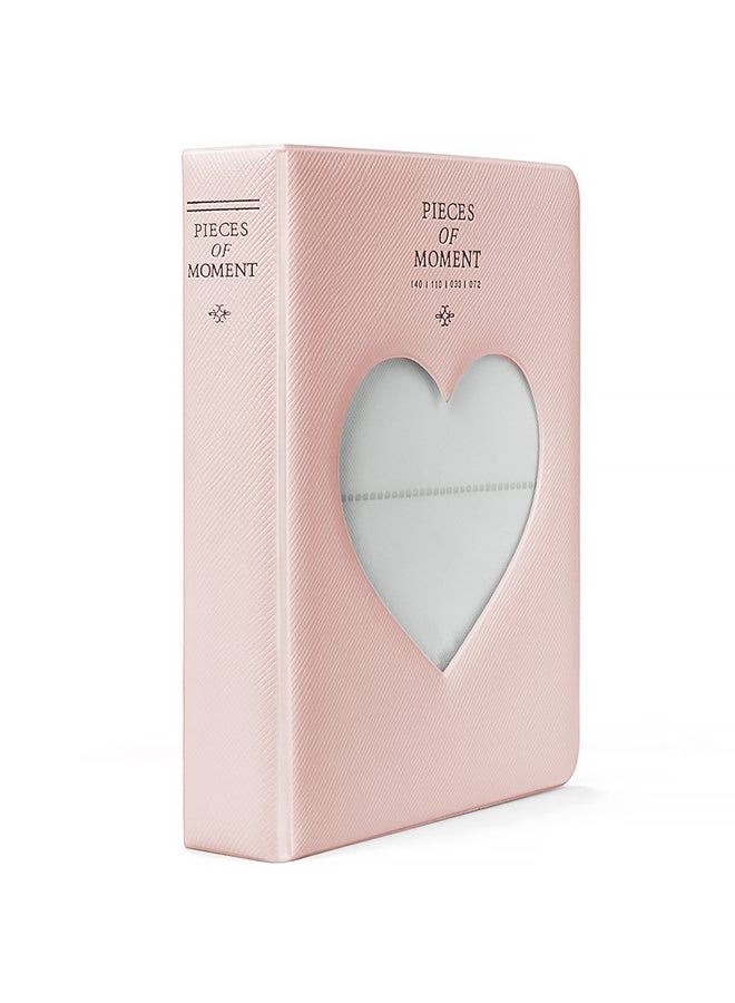 O Ozone 64 Pockets Hollow Heart Design Photo Album for Fujifilm Instax Mini 11 90 70 50S 26 25 9 8 8+ 7S Instant Camera, Polaroid Snap Film Photocards- Pink  - Image 1