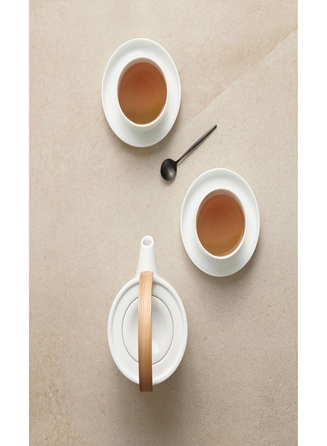 ASA Coppa White Yuki 19371017 Teapot with Wooden Handle Porcelain 0.6 L Dimensions 14.5 cm x 10.7 cm x 12 cm - Image 2