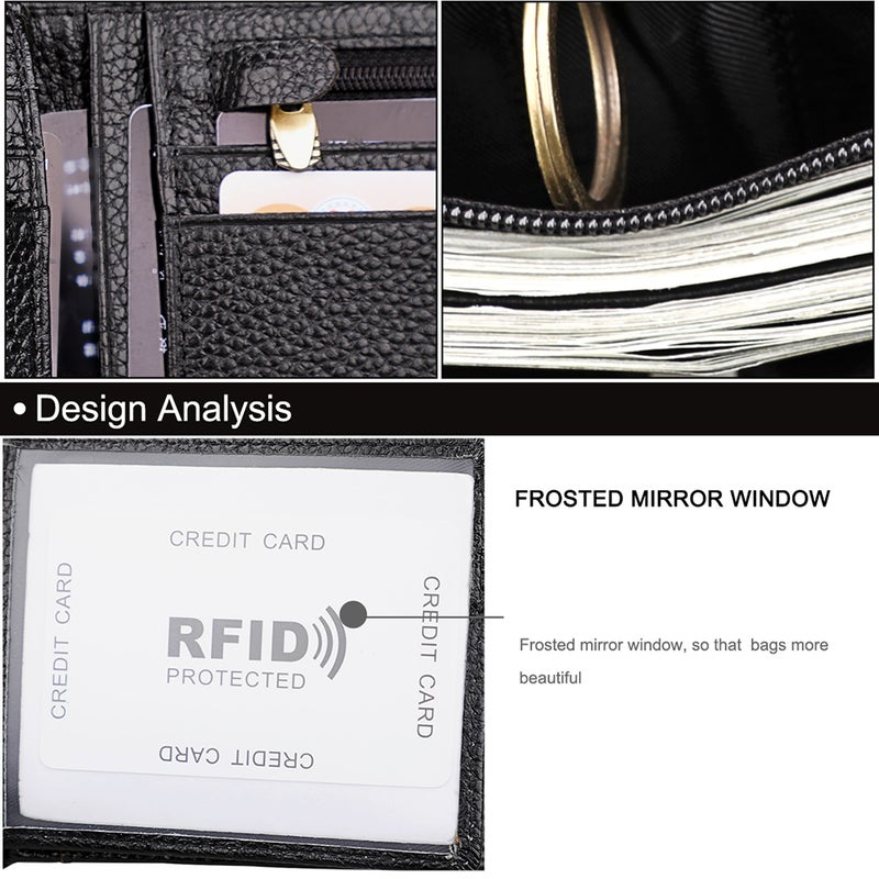 1pc Mad Short Wallet Leather Retro Classical Leather Wallet for Men (Black) - Image 2