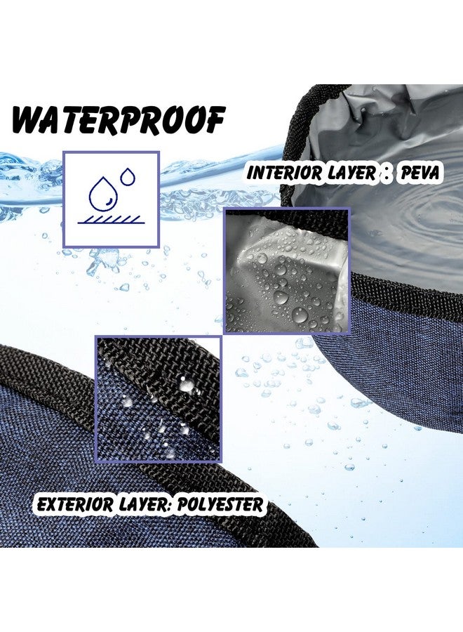 Meanplan 2 Pack Portable Dog Bowls Foldable Travel Dog Dish Portable Dog Water Bowl Water And Food Bowls Pet Hiking Accessories For Small And Large Dogs (Dark Blue, 40 Oz) - Image 2