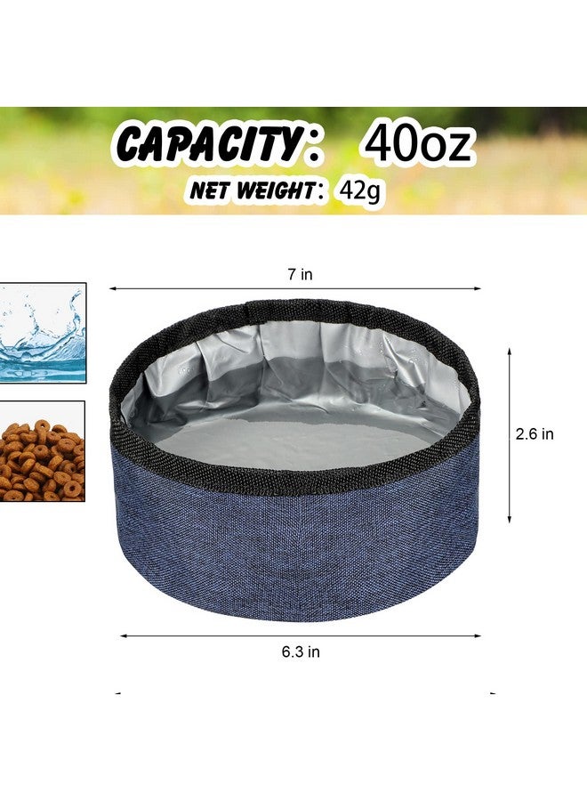 Meanplan 2 Pack Portable Dog Bowls Foldable Travel Dog Dish Portable Dog Water Bowl Water And Food Bowls Pet Hiking Accessories For Small And Large Dogs (Dark Blue, 40 Oz) - Image 4