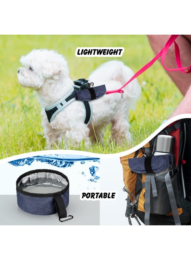 Meanplan 2 Pack Portable Dog Bowls Foldable Travel Dog Dish Portable Dog Water Bowl Water And Food Bowls Pet Hiking Accessories For Small And Large Dogs (Dark Blue, 40 Oz) - Image 5