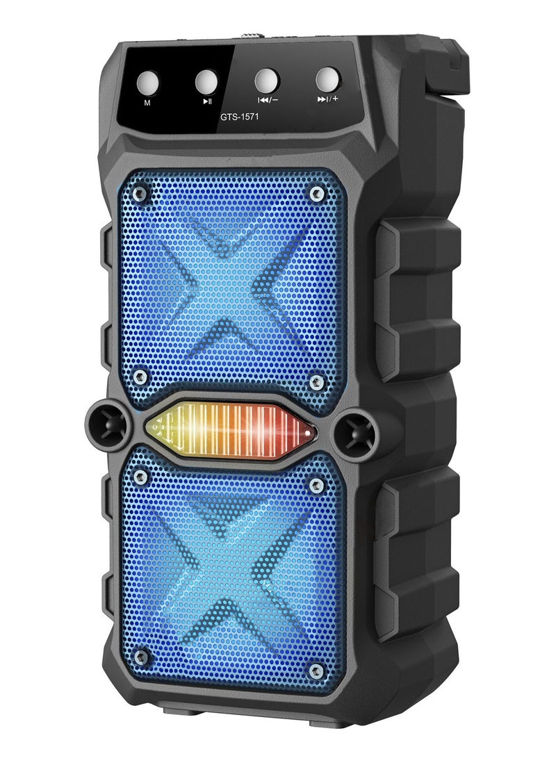 قريت نايس مكبر صوت لاسلكي يعمل بتقنية البلوتوث مع بطارية يمكن إعادة شحنها يتضمن ميكروفون و راديو FM وذاكرة TF و مدخل USB ومدخل MIC - Image 2