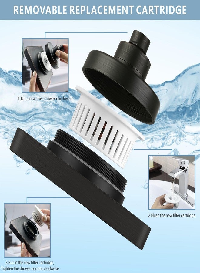 Nuodan High Pressure Rain Shower Head with Filtered - 6" Square Showerhead Filter for Remove Chlorine and Harmful Substances, Improve Hair and Skin Problems, Oil Rubbed Bronze - Image 3