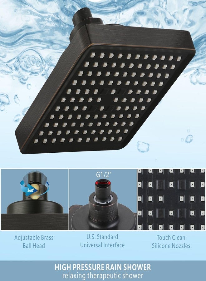 Nuodan High Pressure Rain Shower Head with Filtered - 6" Square Showerhead Filter for Remove Chlorine and Harmful Substances, Improve Hair and Skin Problems, Oil Rubbed Bronze - Image 5