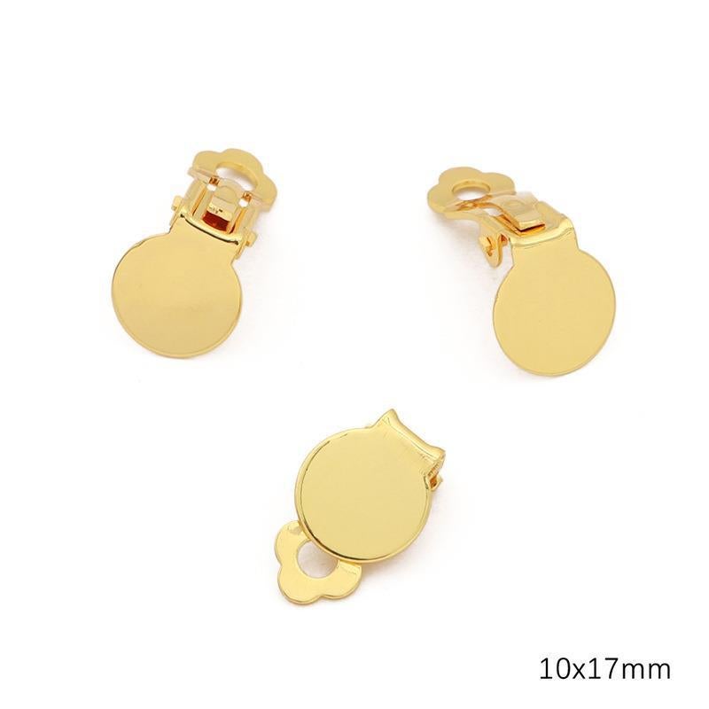 Cross-border Hot Sale 14K/18K Copper Plated Color Preservation Spiral Ear Clip No Ear Holes Frog Clip DIY Jewelry Earrings Accessories #21 10 x 17mm plating 14K gold