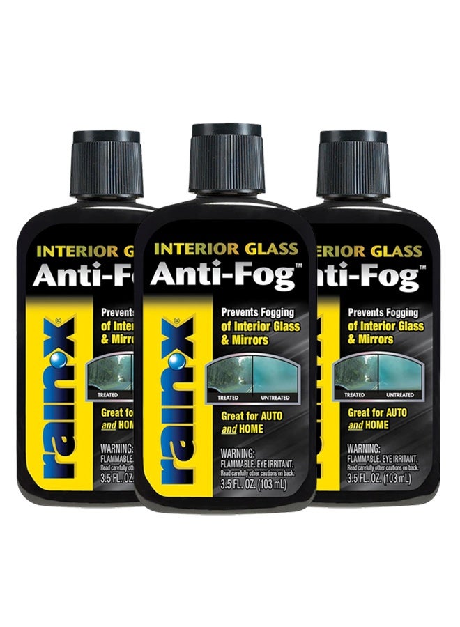 Rain-X 3 PCS Rain-X Interior Glass Anti Fog Solution 103ml Car Windshield Mirror Defogger Liquid Improves Visibility Prevents Fogging for Auto Home Marine Use - Image 1