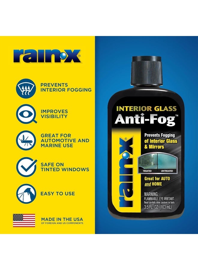 Rain-X 3 PCS Rain-X Interior Glass Anti Fog Solution 103ml Car Windshield Mirror Defogger Liquid Improves Visibility Prevents Fogging for Auto Home Marine Use - Image 3