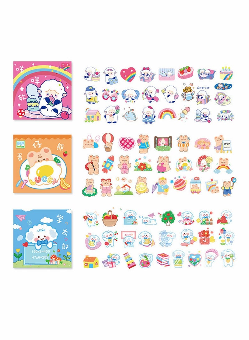 Excefore Kawaii Cartoon Animal Stickers for Kids, 300 Pieces Small Size Korean Scrapbook Decor Decals Pack for Photo Planner Notebook DIY Gift Card Dairy Suitcase Album Laptop Phone Case（Animal Friends）  - Image 3