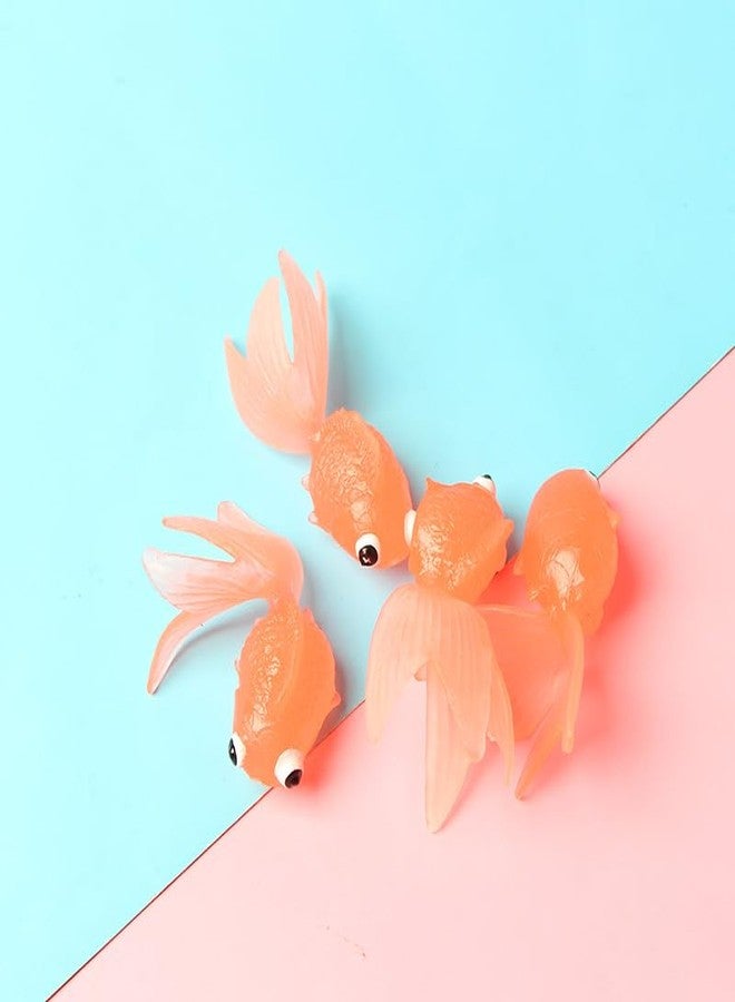 Acxico 20pcs Soft Plastic Floating Goldfish - 2.36 Inches Orange Color, Simulation Fish for Tank Craft & Decoration, Suitable for Aquarium Accent Use - Image 2