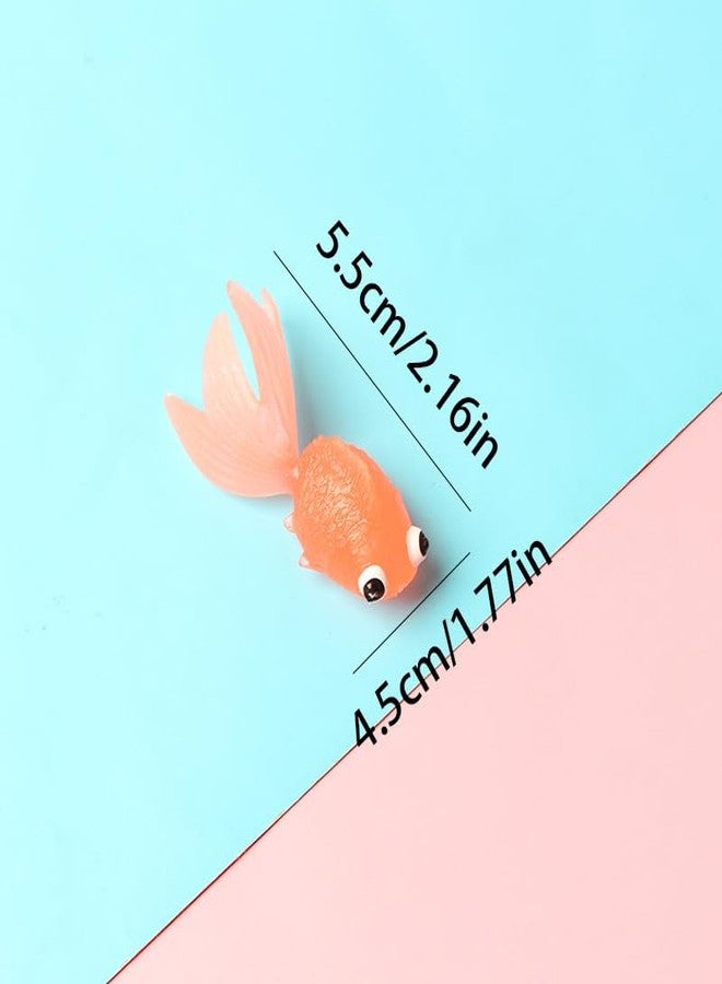 Acxico 20pcs Soft Plastic Floating Goldfish - 2.36 Inches Orange Color, Simulation Fish for Tank Craft & Decoration, Suitable for Aquarium Accent Use - Image 3