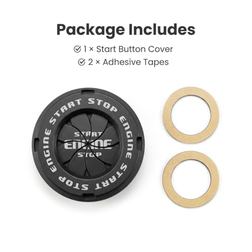 SARTE Car Engine Start Stop Switch Cover Rotatable Ignition Button Protector Universal Push Start Stop Sticker Anti-Scratch Interior Decoration Accessory for All Cars - Image 4