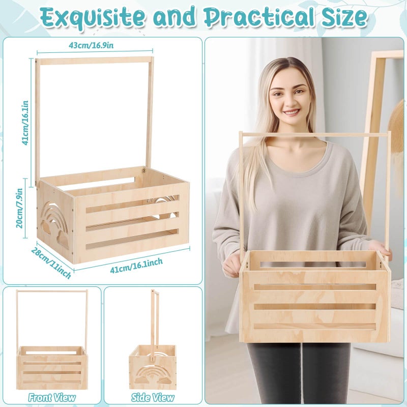 Jupwalz Wooden Baby Shower Crate Closet With Hangers, Letters, Dividers - Easy Assembly Basket for Newborn Boys Girls - Pregnancy Gifts for New Parents - Image 4