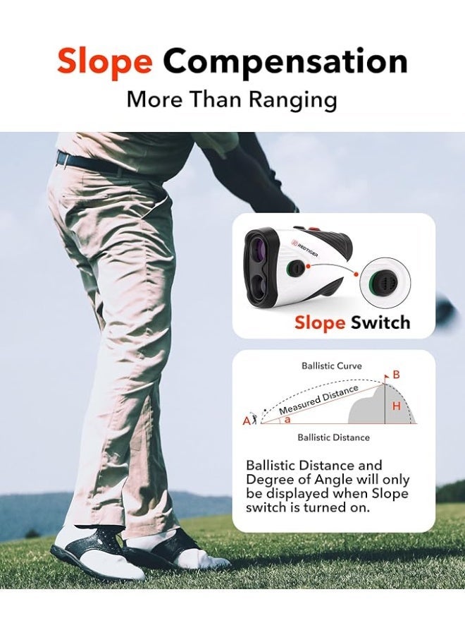 REDTIGER Golf Rangefinder with Slope, 1200 Yards Laser Range Finder Golfing, 7X Magnification, Flag Pole Locking Vibration, Rechargeable Range Finders with Magnet Stripe, GolfVue Series 1 - Image 4