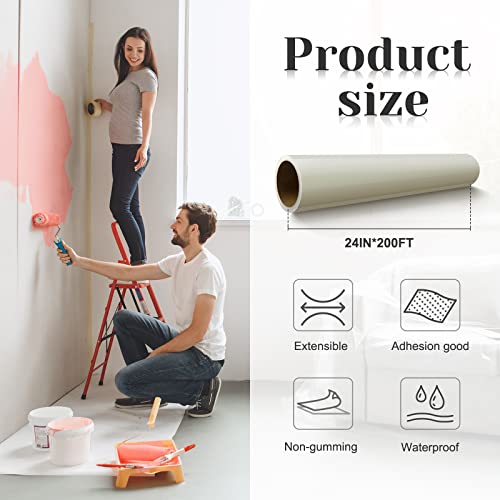 Amylove Carpet Protection Film Plastic Protector Self Adhesive Clear Cover Carpet Sticky Heavy Duty Shield Covering Tape Protection Surface Protective Film for Stairs Rug Floor Runner - Image 2