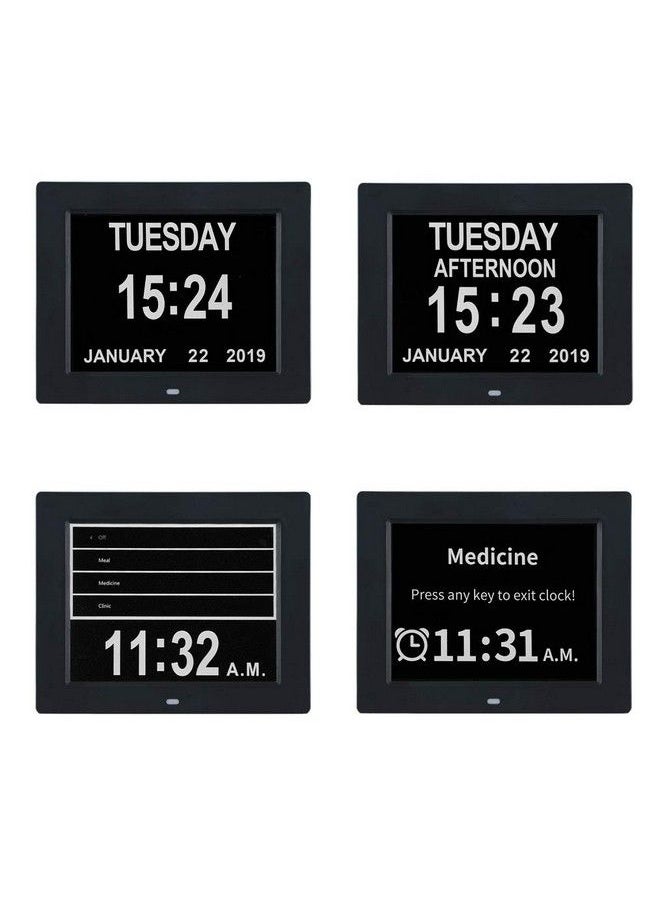 TMC [2023 New Clock With Day And Date For Elderlydigital Clock Large Display With 12 Alarm Optionsdementia Clock Large Number Digital Clocks For Seniors(8Inchblack)  - Image 5