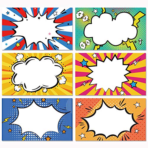 Mr.Mug 200 Superhero Name Tags Labels with Perforation Line Design for School Office Home Stickers, Birthday Party Supplies, for Students or Teachers, 6 Designs - Image 1