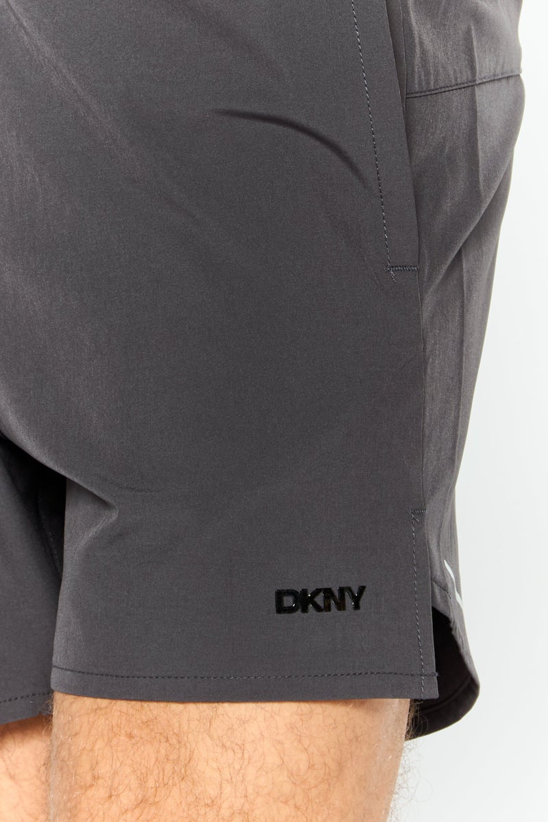 DKNY Men Brand Logo Board Shorts, Grey - Image 3