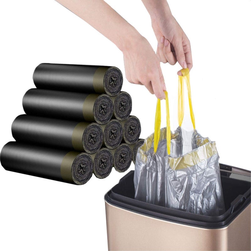 VesipaFly Drawstring Garbage Bags Durable LeakProof Trash Bags 46 Gallon Strong Rubbish Bags Wastebasket Liners for Home Office 60 Counts5 Roll Black - Image 3