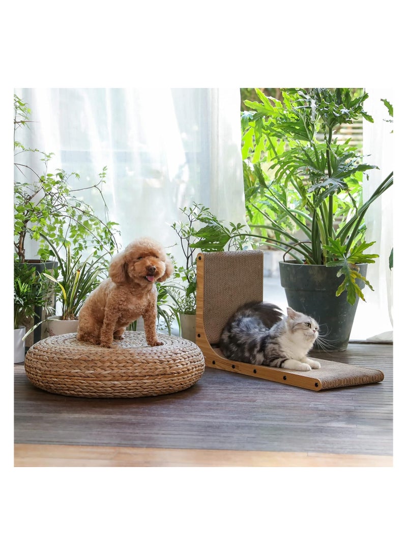 دوبكارت خدش القطط، وسادة خدش للقطط على شكل حرف L مقاس 26.8 بوصة مثبتة على الحائط، ورق مقوى لخدش القطط مع لعبة كرة للقطط الداخلية - Image 2