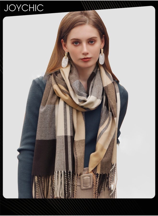 Joychic Classic Autumn and Winter Women Outdoor Windproof Warm Fringed Scarf  - Image 2