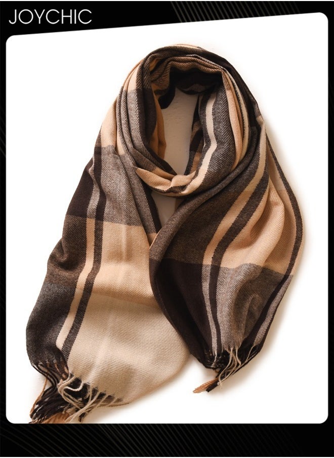 Joychic Classic Autumn and Winter Women Outdoor Windproof Warm Fringed Scarf  - Image 3
