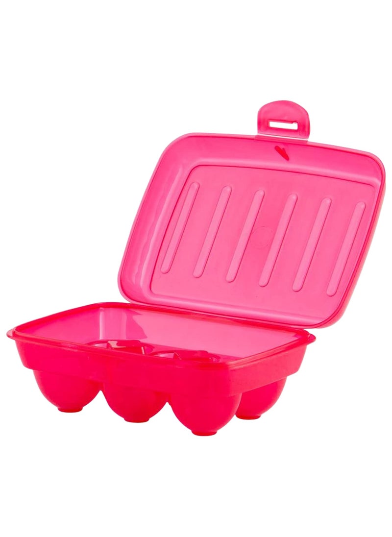 Kuber Industries Kuber Industries Portable Food Grade Plastic Egg HolderStorage Box for 6 Pieces Egg Pack of 3 Pink46KKM0153  - Image 2