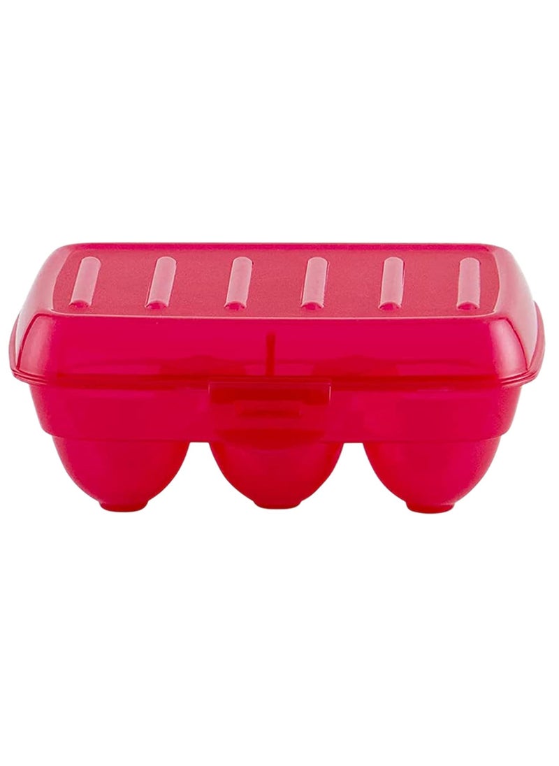 Kuber Industries Kuber Industries Portable Food Grade Plastic Egg HolderStorage Box for 6 Pieces Egg Pack of 3 Pink46KKM0153  - Image 4